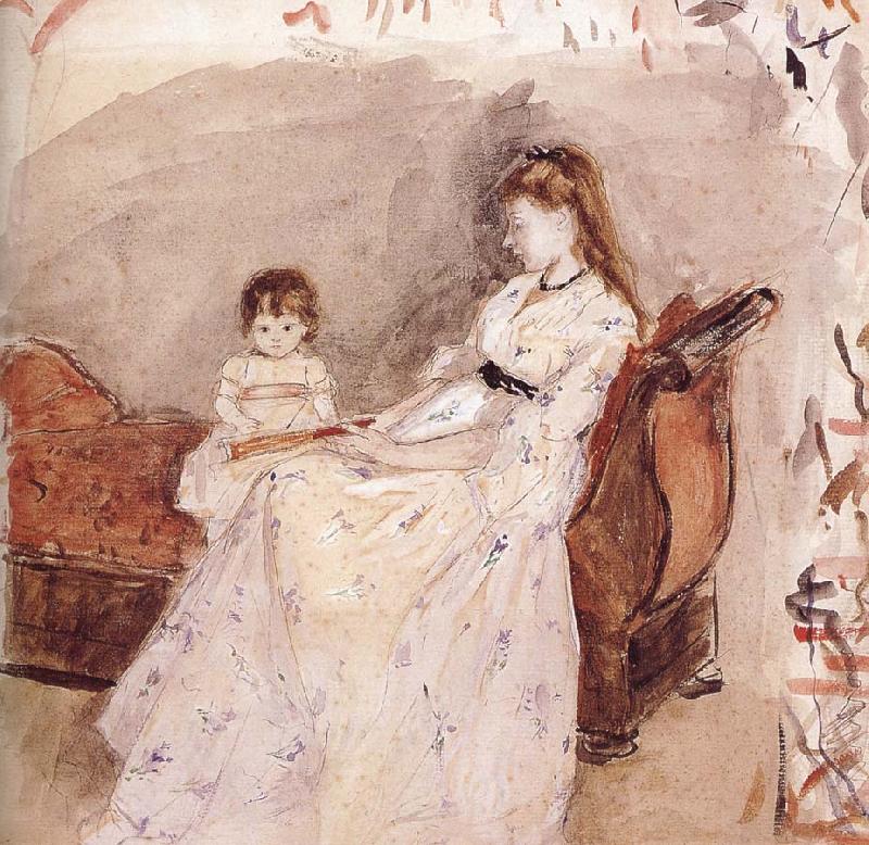 Berthe Morisot Ierma and her daughter oil painting image